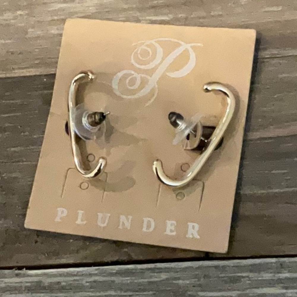 ❄️ Plunder | Curved Bar Gold Earrings
